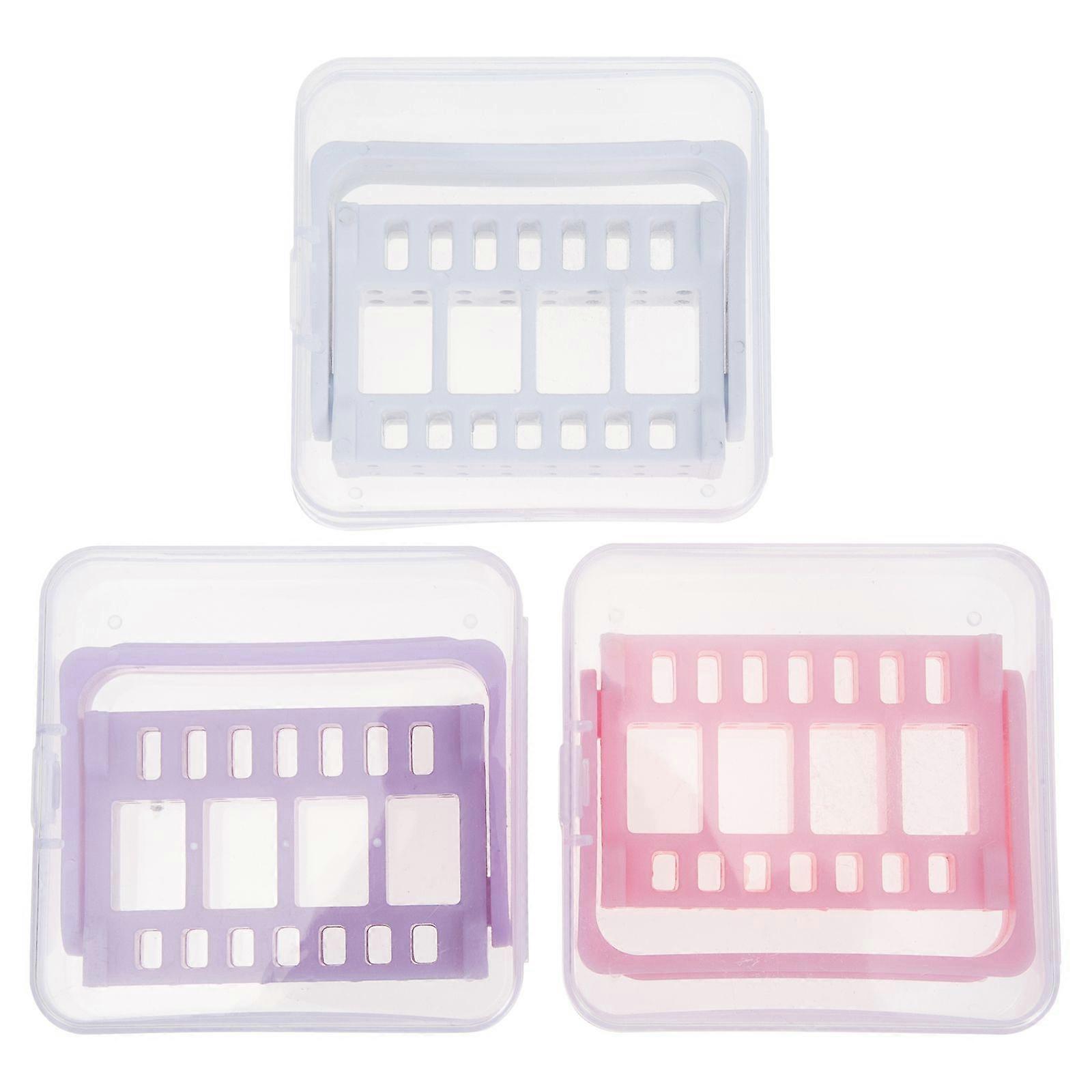 Nail Grinding Head Display Box for Home 3Pcs Assorted Color Practical PP Storage