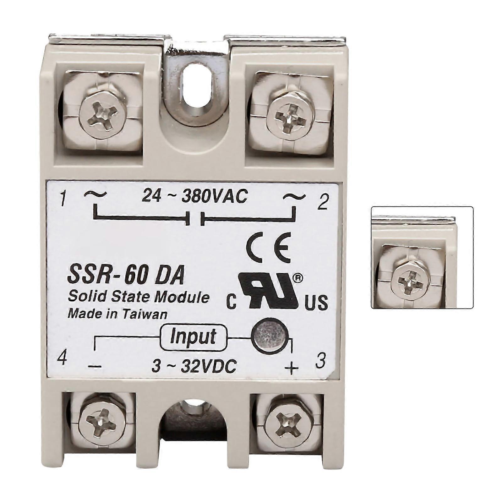 Single Phase Solid State Relay Low Noise No Spark Relay Module for Power Control Application SSR 60DA