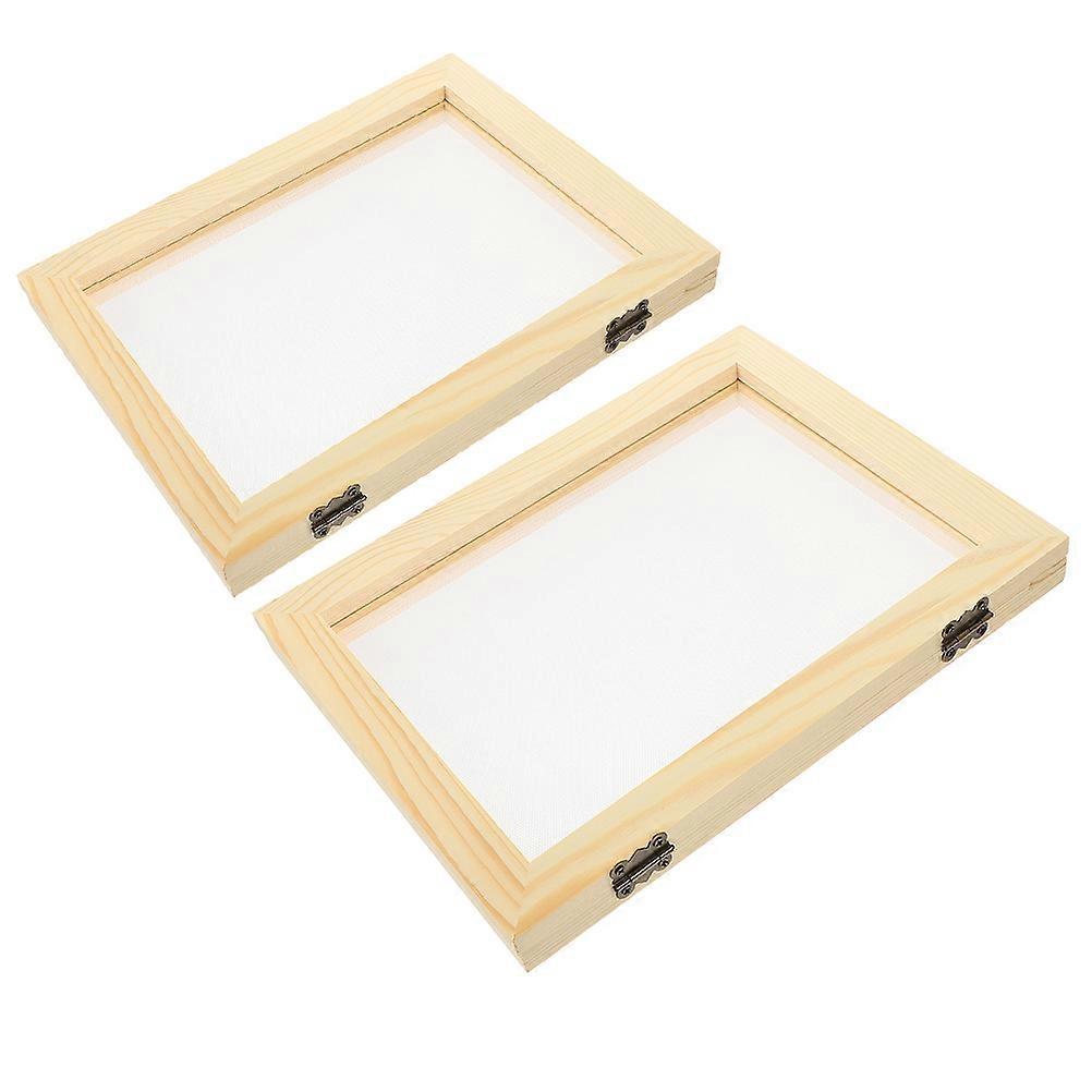 Wooden Paper Making Screen Frame for Papermaking 2Pcs DIY Craft Kit