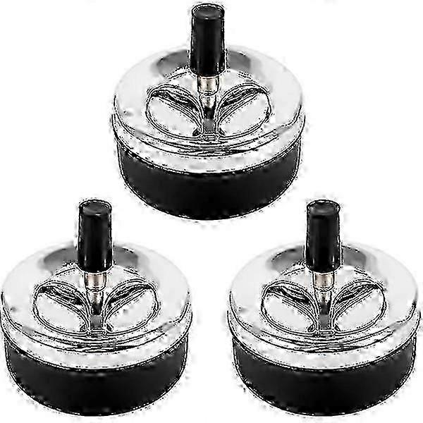 3ST Spinning Ashless Ashtray - Extra Large Chrome Windproof Outdoor Tabletop Ashtray