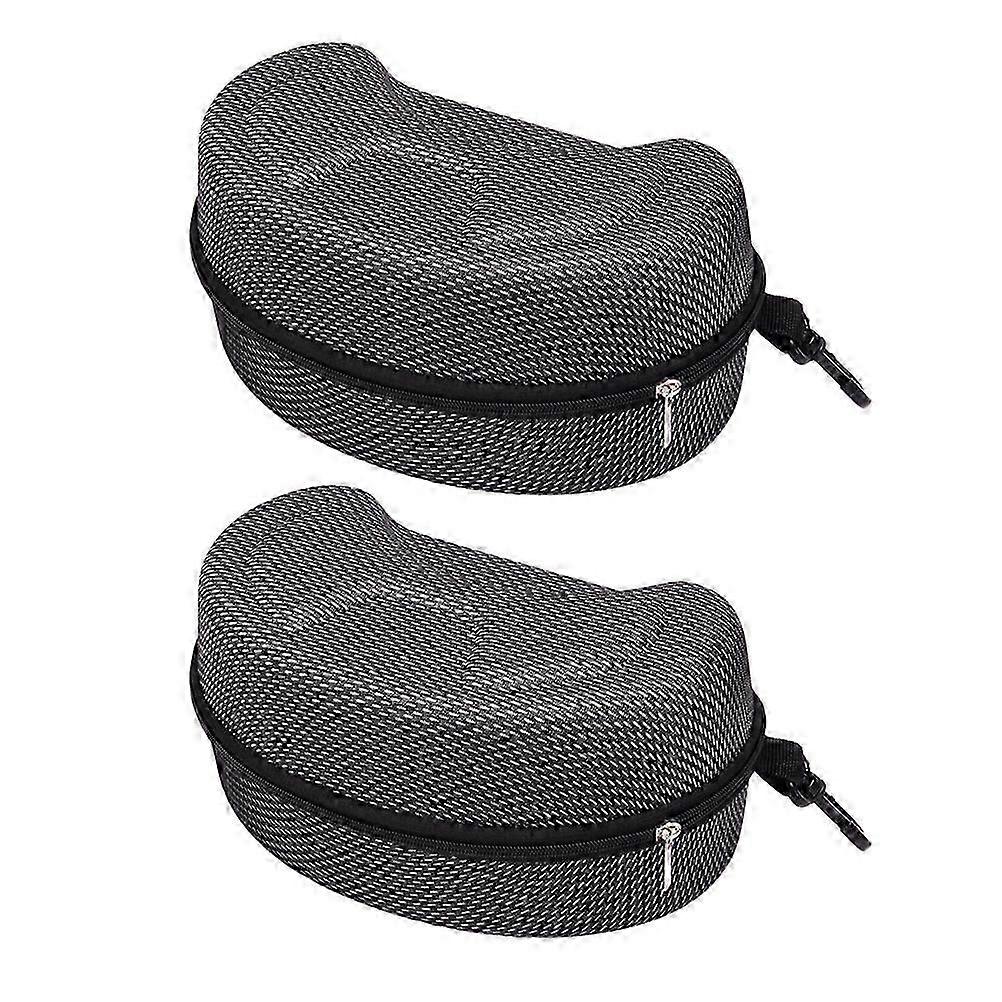 Motorcycle Goggles Case Large Hard Shell compatible with Protective Storage 2Pcs Black