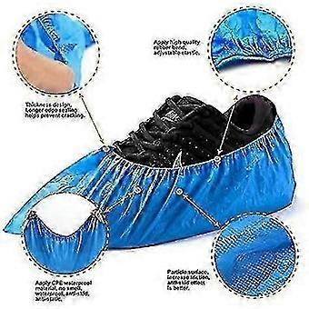 Lot 100 Disposable Plastic Overshoes, Shoe Covers