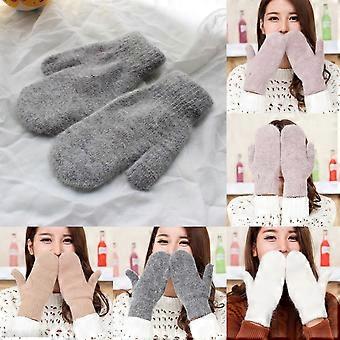 Women's Solid Color High Elasticity Full Finger Gloves for Skiing, 1 Pair, Light Grey