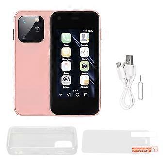 Smartphone Mini Size 2.5inch HD Touchscreen Lightweight Cell Phone for Working 1GB RAM 8GB ROM Pink