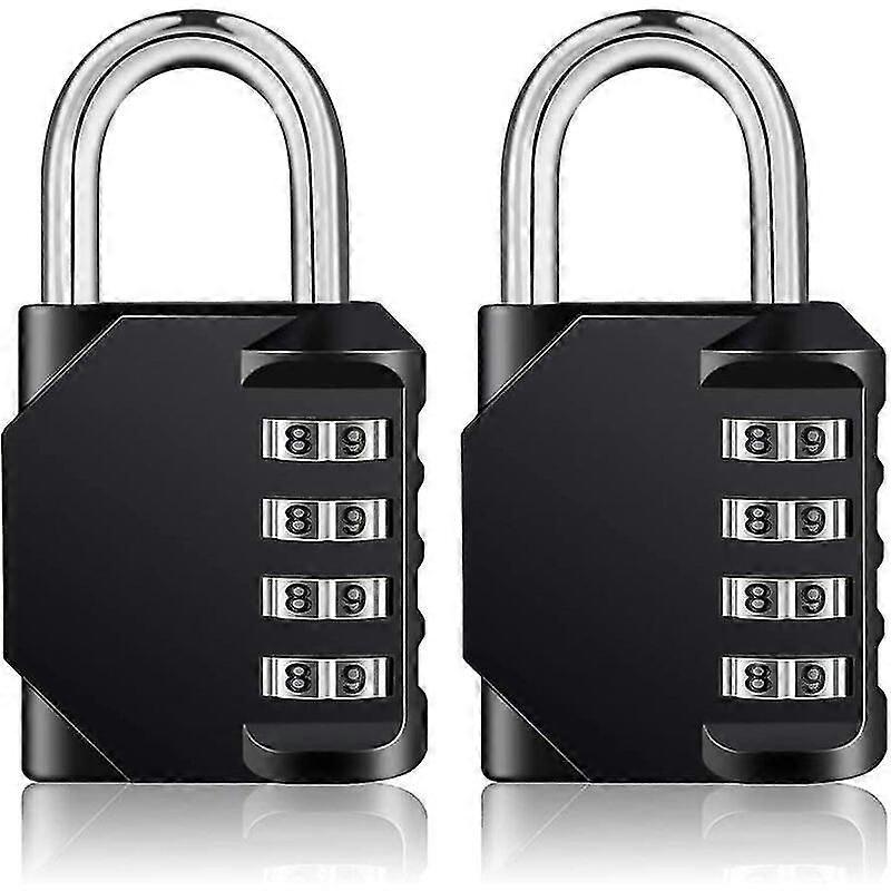 2 Piece Iave Padlock Combination Padlock, Padlock With 4 Digit Numeric Code
