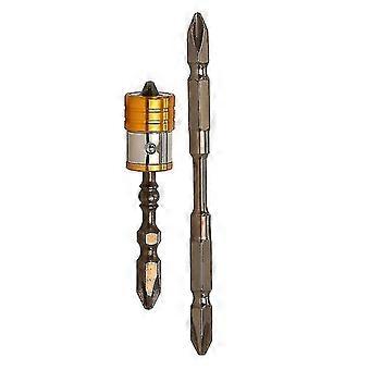 2pcs/set Double-head Screwdriver Bit Electric Drill Detachable Magnetic Ring