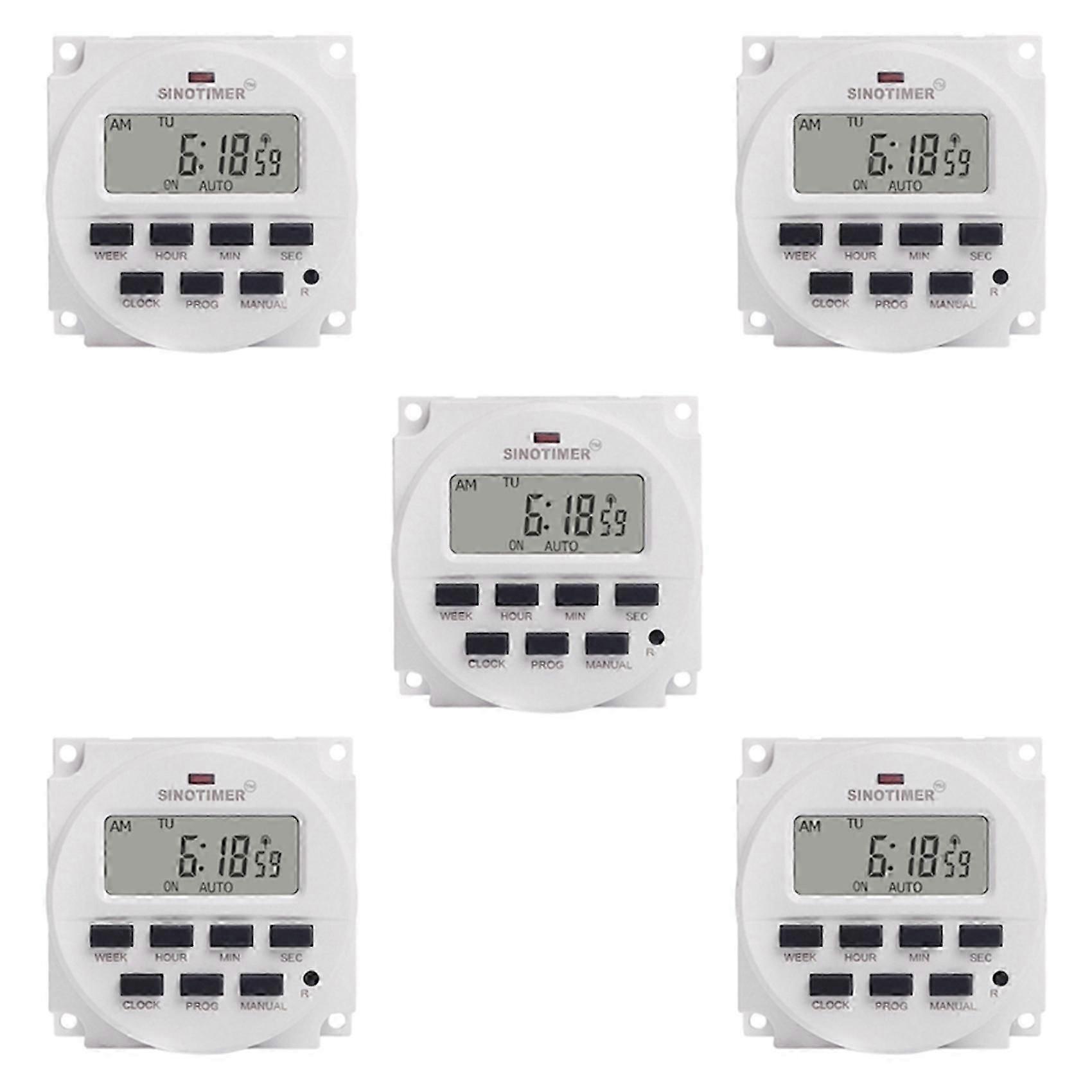 5X SINOTIMER TM618SH-1 Timer digitale programmabile settimanale da 1 secondo Accensione automatica Spegnimento Microcom