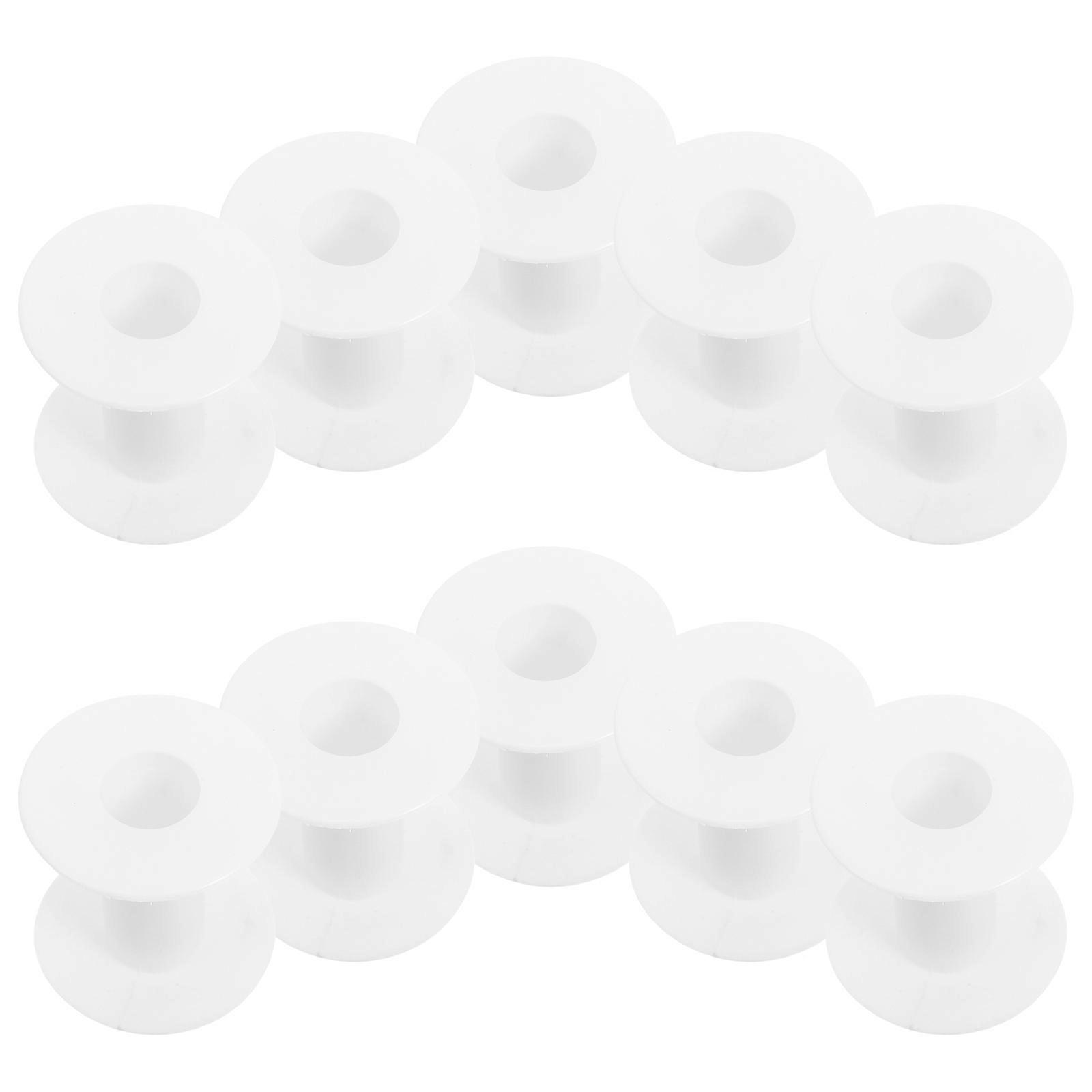 10pcs Plastic Empty Spools, Empty Thread Bobbins Spools Small Wire Bobbins Thread String Bobbin Spools for Embroidery Sewing Machines Crafting Beading