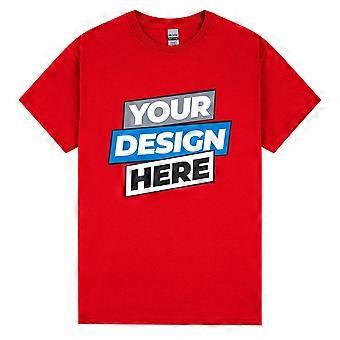 Personalised Customised Mens Custom Printed T-shirt Logo Text Printing Red Tee