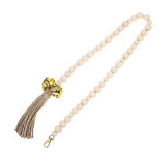 Dog Bell Wooden Beads for Training Use with Beige Cotton Rope