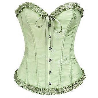 Damescorset voor volle buste, comfortabel korset, modieus afslankend taillecorset voor figuurvorming, grasgroen M