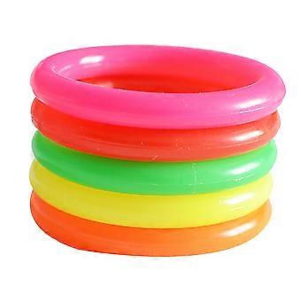 25 stk 4CM indvendig diameter farverig kastecirkelring kasteringe plastkastecirkelringe hule cirkelringe (tilfældig farve)