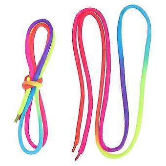 Round Multi-Colored Polyester Thick Shoe Laces for Sneakers, Gradient Rainbow, 120cm, 1 Pair