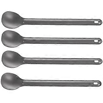 4Pcs Titanium Spoon 21.5Cm X 3.9Cm Camping Spoon Outdoor Tableware Long-Handled Titanium Spoon