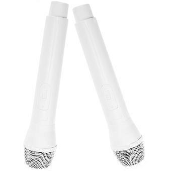 Toy Microphone Prop for Role Play 2Pcs White Fake Handheld Microphone