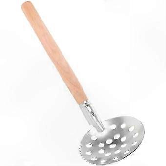 Ice Fishing Spoon Metal Scoop, Serrated Ice Skimmer and Filter Spoon for Clearing Ice and Landing Fish
