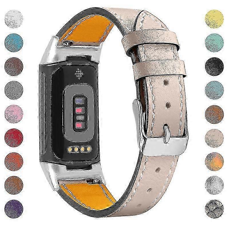 Replacement Leather Strap for Adjustable Fit on Fitbit Charge 6/5