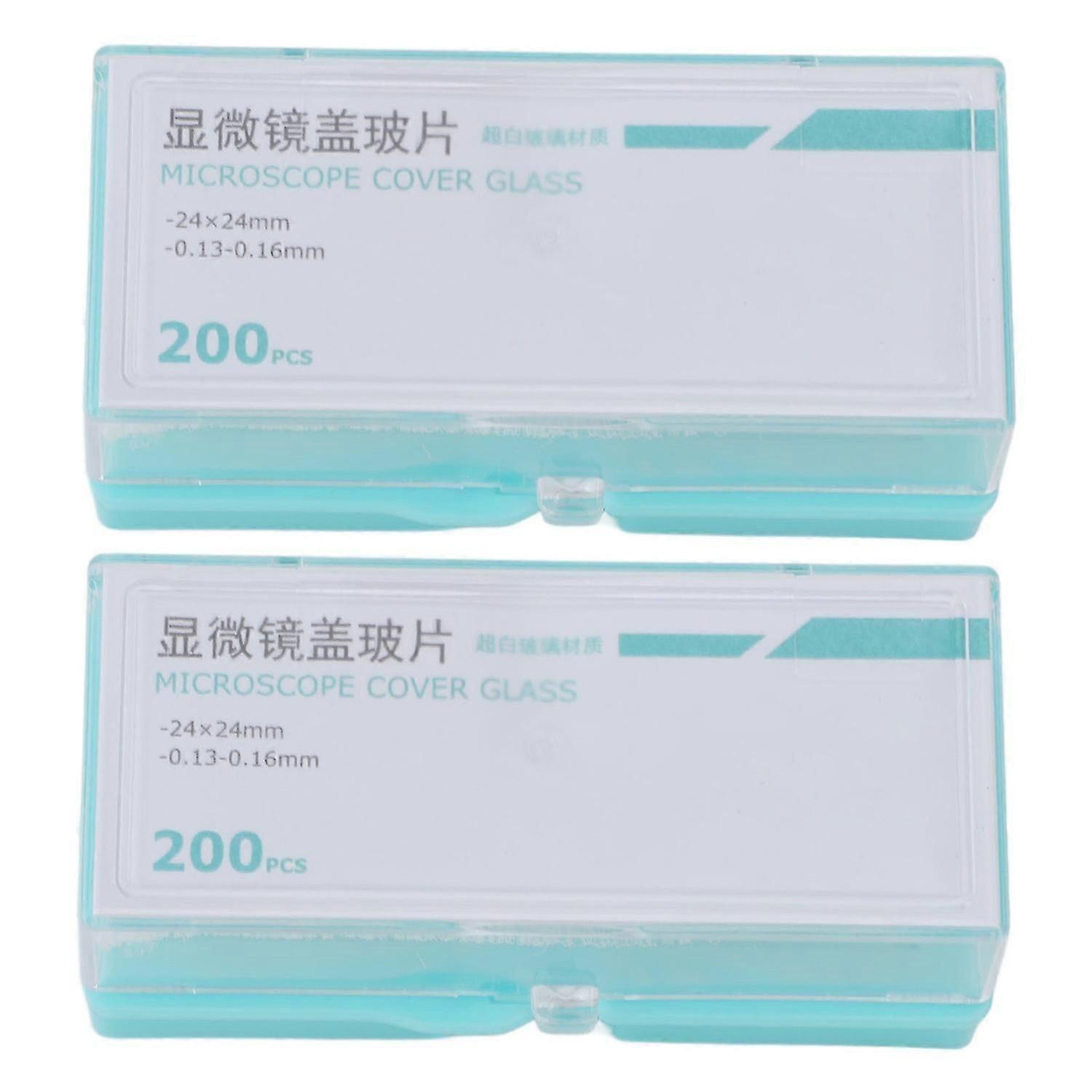 2025 Latest Model 400Pcs Microscope Cover Slips Rounded Corner Square Blank