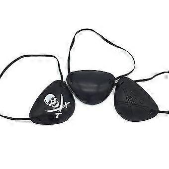 3pcs Cosplay Piraten Augenmaske Monokular Party Augenschutz Augenbinde Maske Gerade Leder Augenklappe Piraten Augenklappen Cosplay Zubehör