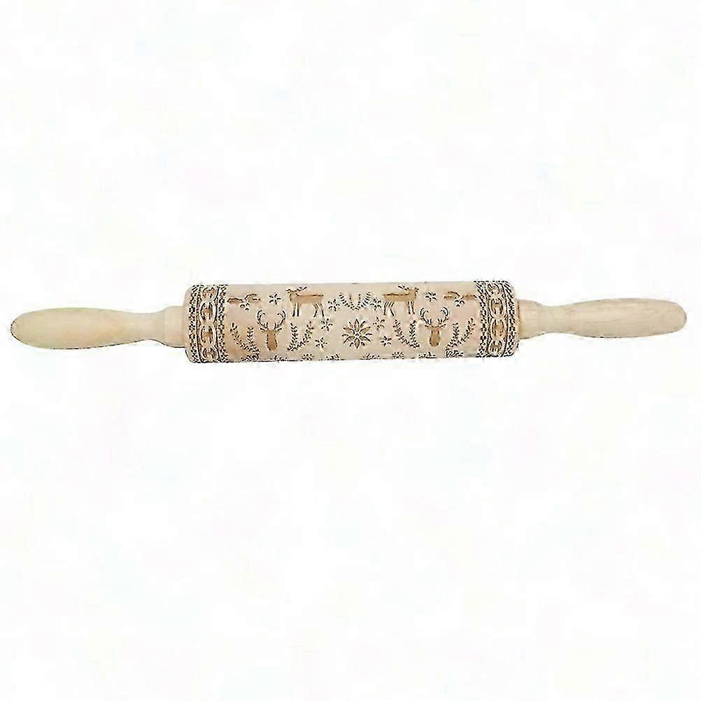 1pc Christmas Dough Roller with Pattern Design
