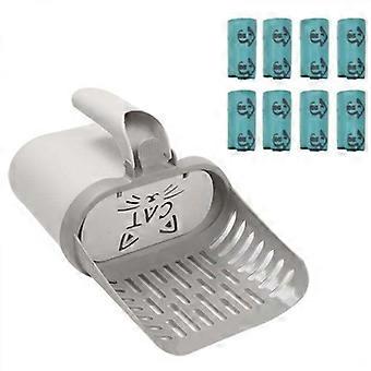 Large capacity removable portable litter scoop with trash bag