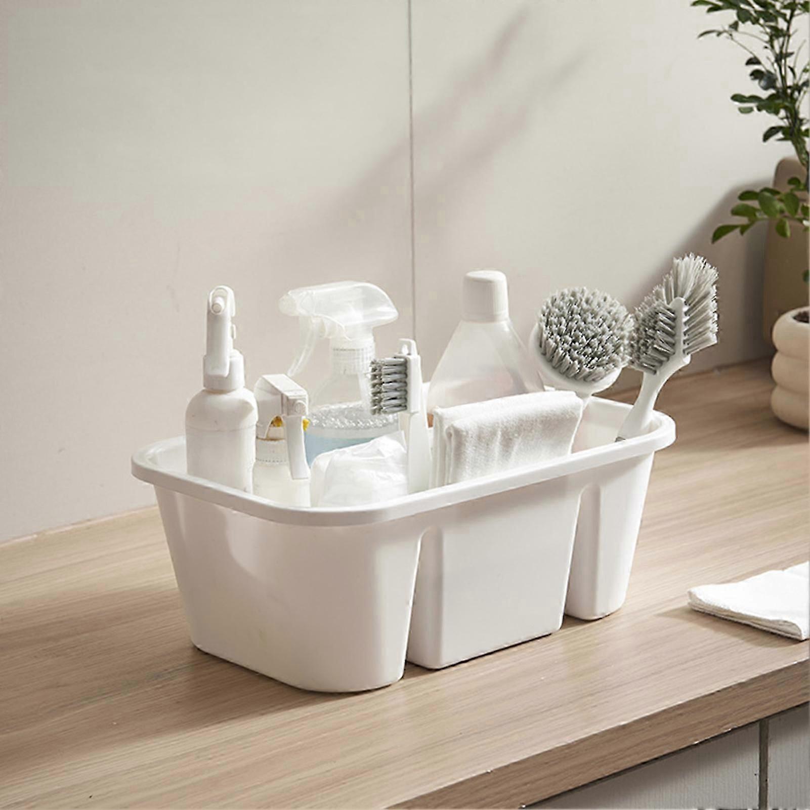 Multi Section Storage Box for Cleaning Tools Cosmetics and Household Items