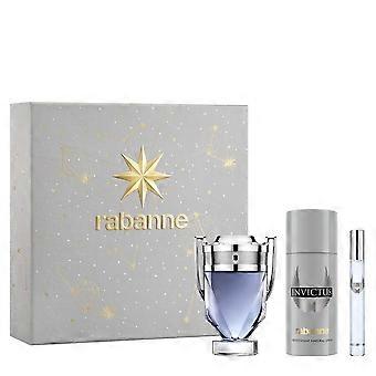 Men's Perfume Set Paco Rabanne INVICTUS 3 Pieces