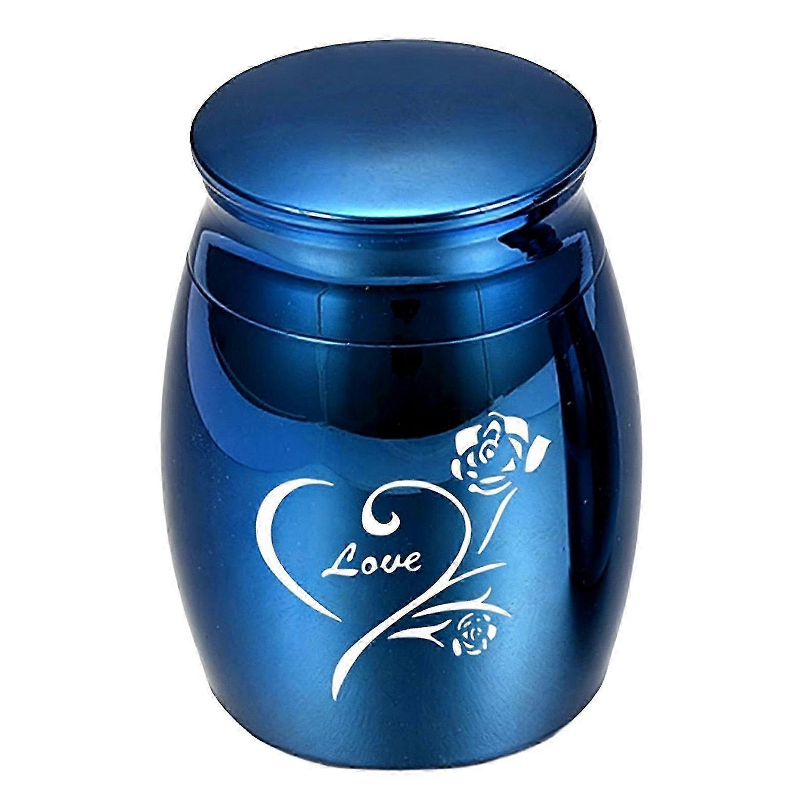 Compact Engraved Metal Pet Urn