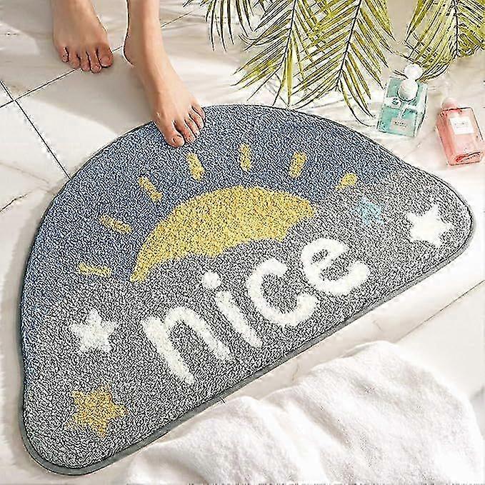 Semi-Circle Soft-Touch Non-Slip Bath Rug