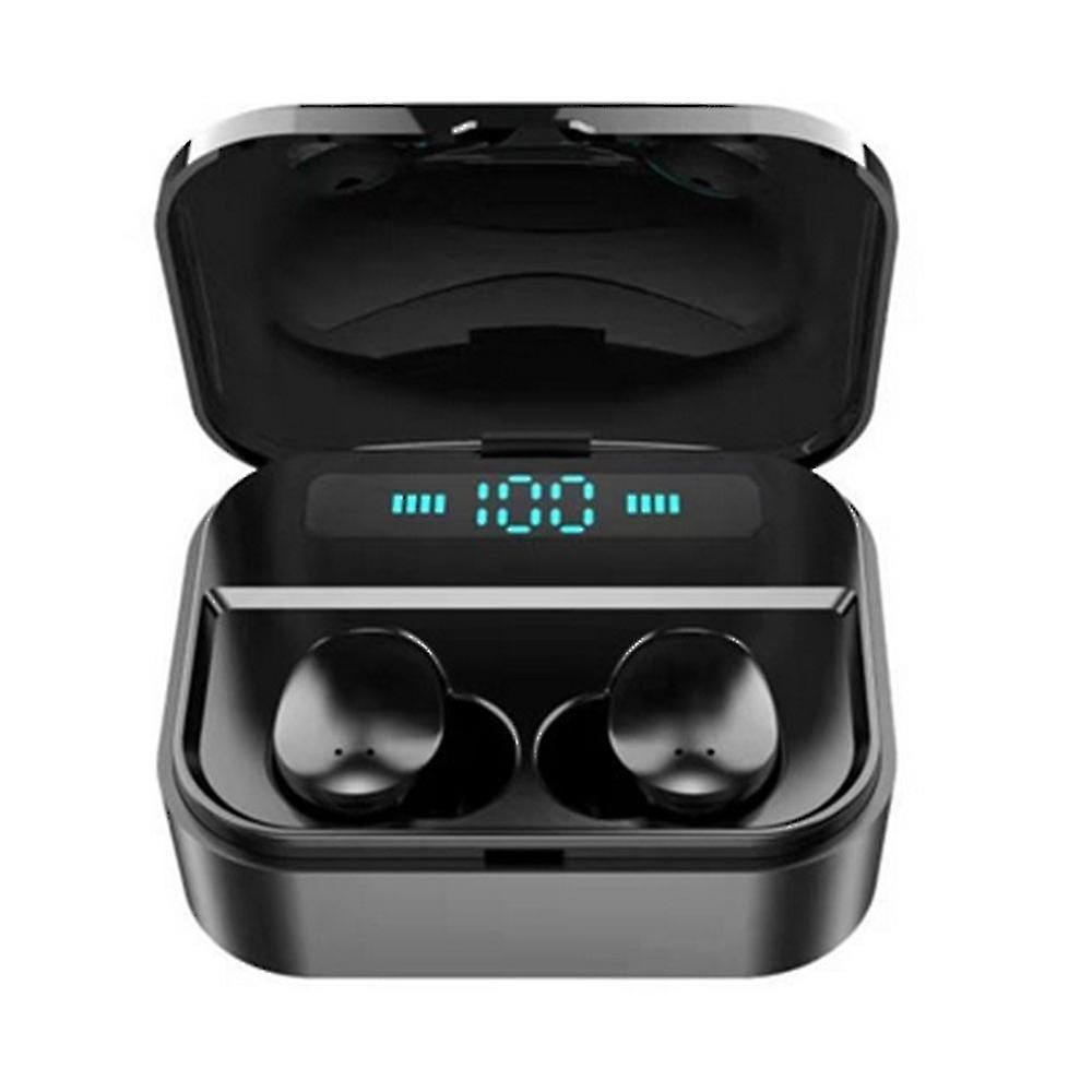 Bluetooth 5.0 Wireless Ohrhörer mit Wireless Charging Case, schwarz