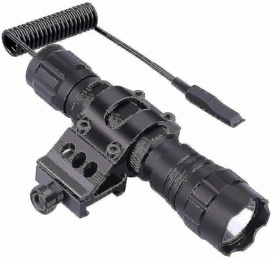Tactical LED Flashlight, 1 Flashlight Mode with Button Switch and 45 Mounting Rails-HH