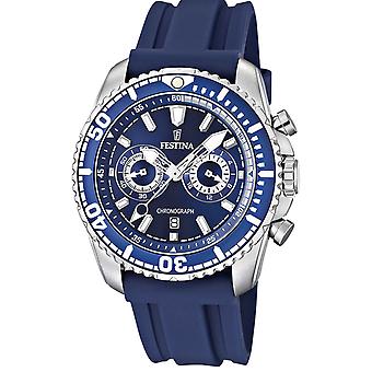 Festina turn kvarts analog man klocka med F16574/3 gummiarmband