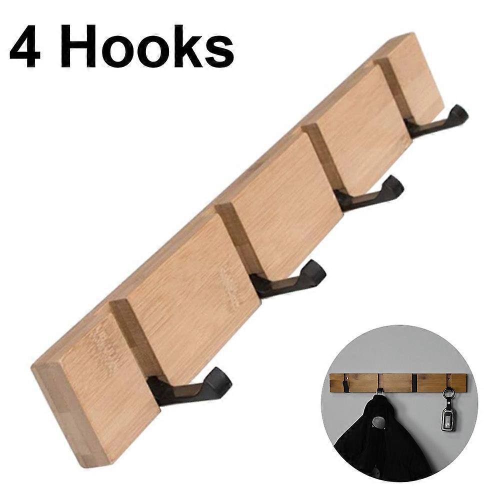 Space-Saving Wall-Mounted Folding Rack With Bamboo Board