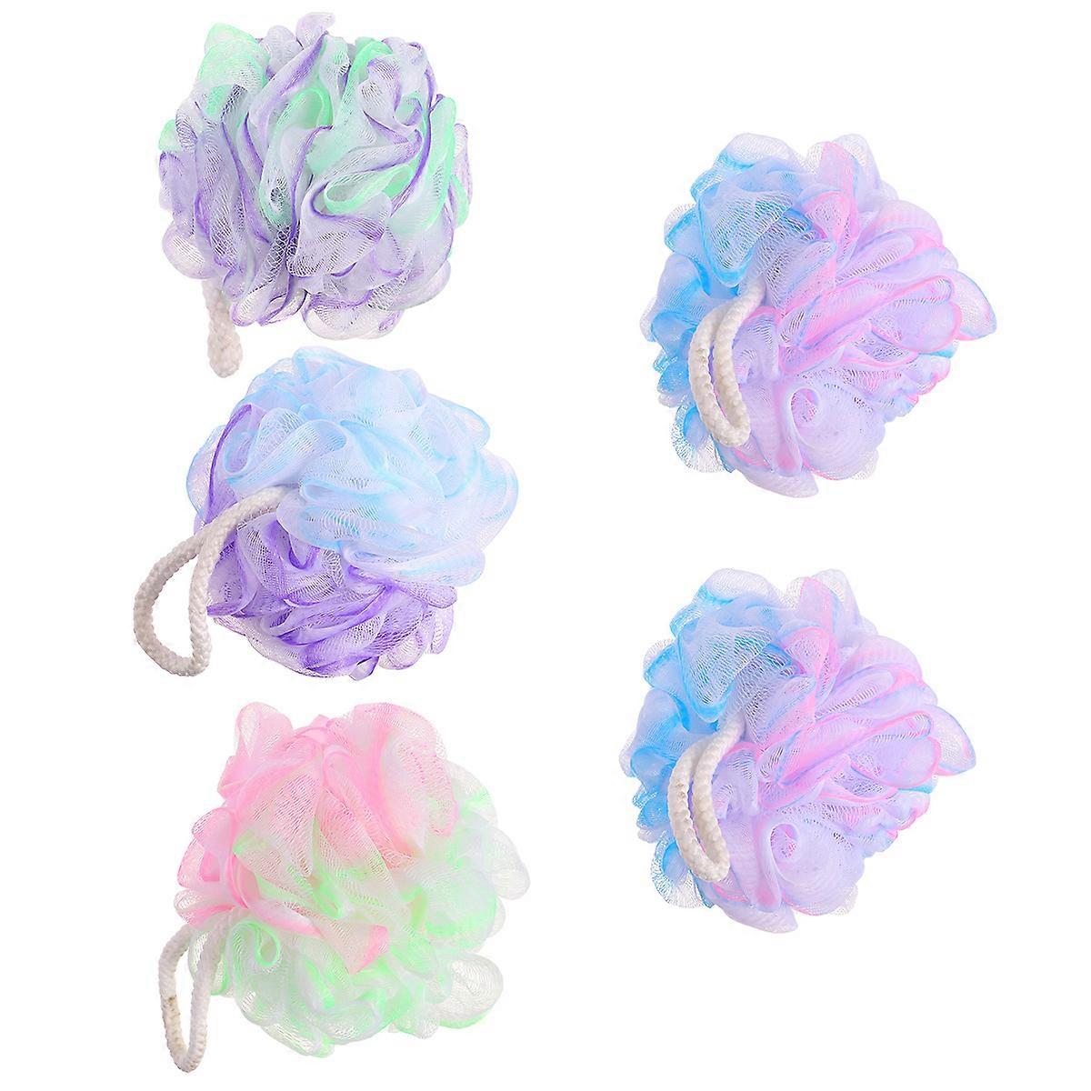 Mesh Bath Sponge for Shower 5Pcs Multifunctional Bath Scrubber