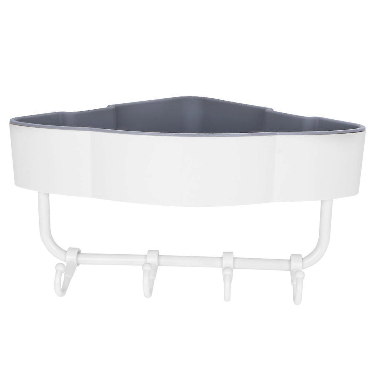 Wall Mounted Corner Shelf Triangle Rack for Storage Use 2Pcs Beige