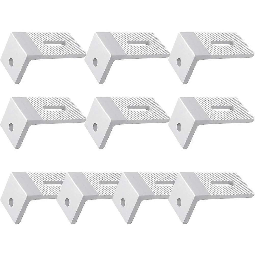10pcs Solar Panel Mounting Brackets, 90 Degree L Brackets (for Flat Roof PV Module Installation)