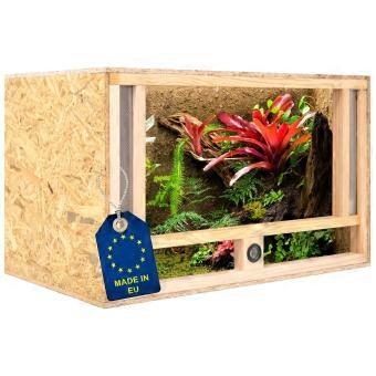 Træterrarium, 80x50x50 cm, med ventilation og hygrometer.