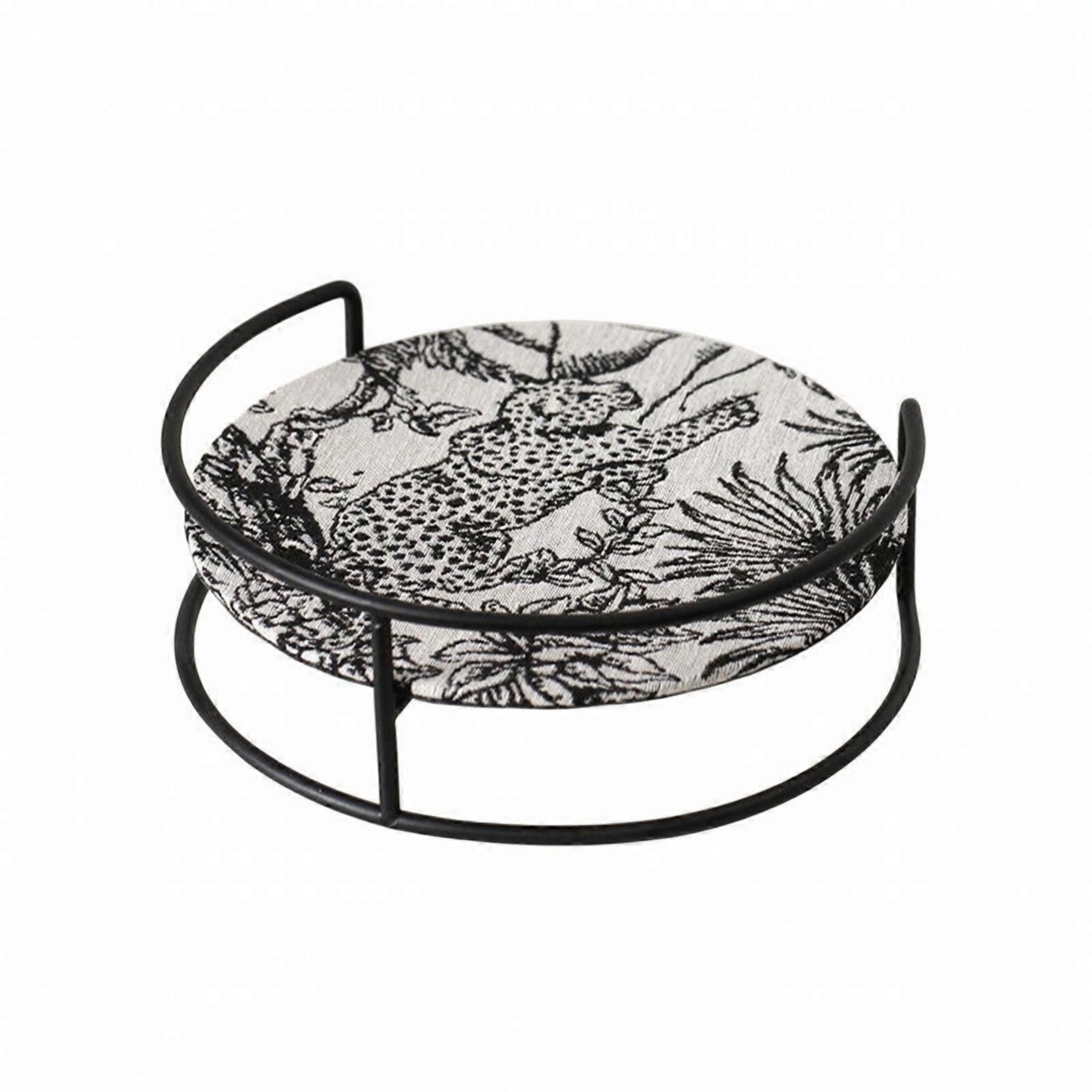 Round Desktop Storage Rack | Circular Patterned Top Surface, Raised Rim for,