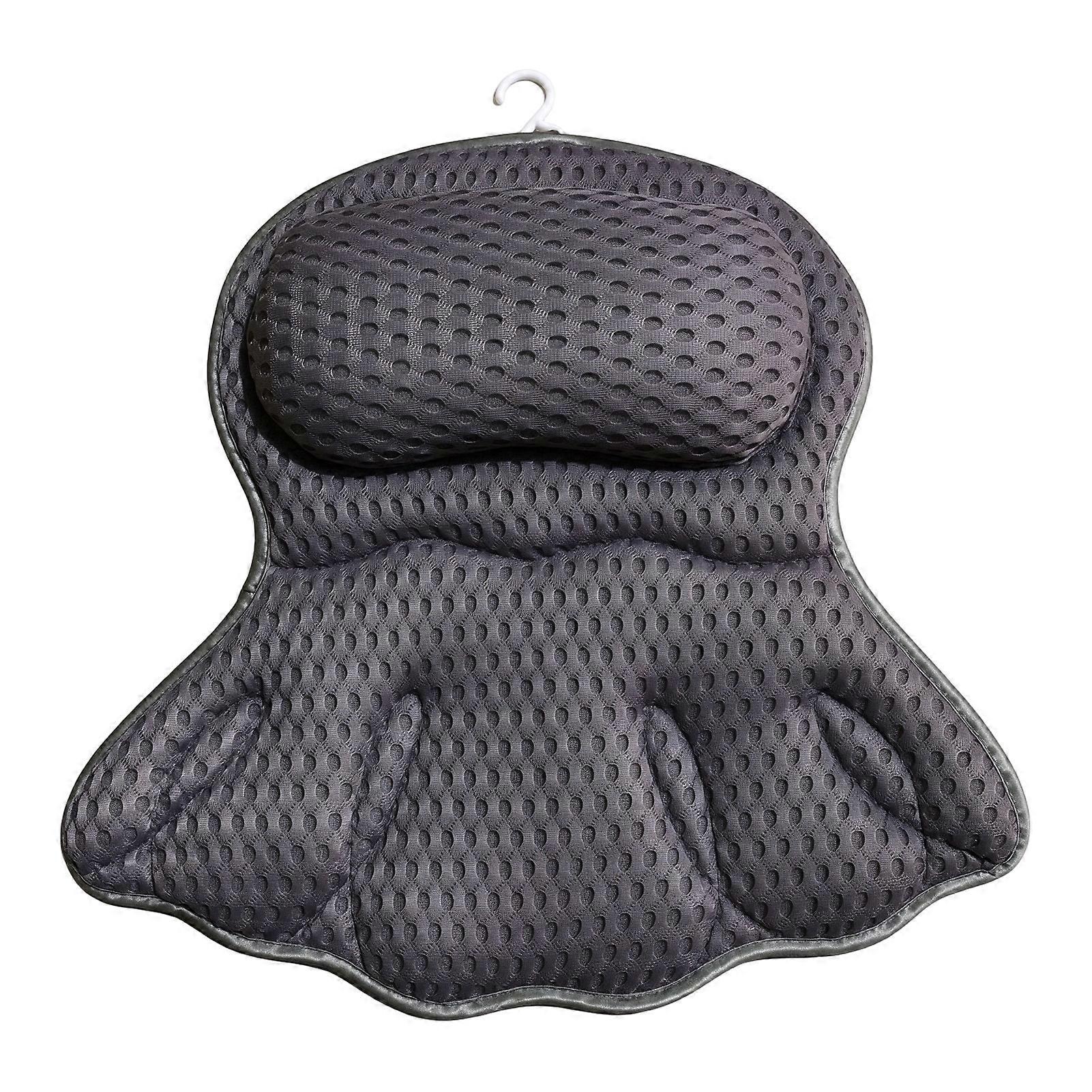 Ergonomic Bath Pillow - 4D Mesh Machine Washable - compatible with All Bathtubs