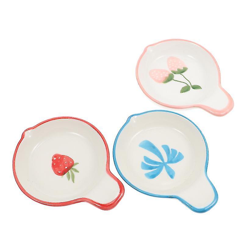 10.5X8cm Assorted Color 1 Plates 3pcs Sauce Dishes Stackable Seasoning Soy Sauce Dishes With Grip Ha