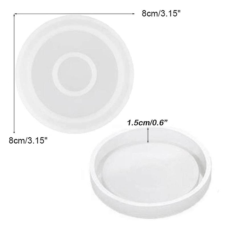 New 4 Pack Round Silicone Coaster Molds Clear Epoxy Molds For Casting