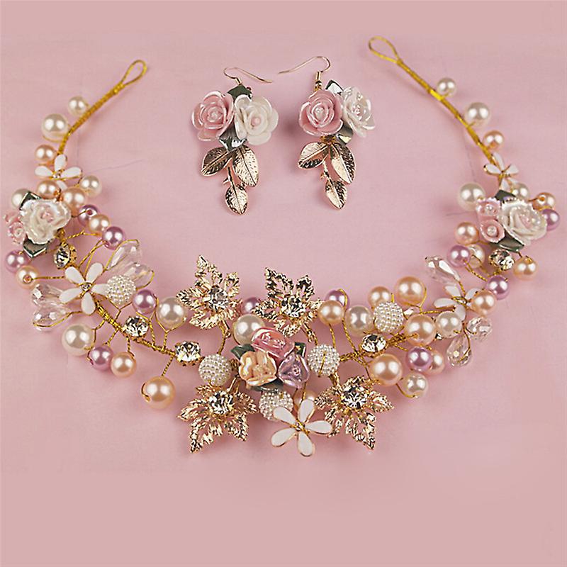 Pearl Flower Crystal Rhinestone Wedding Bridal Headband Clip Hair Band Handmade