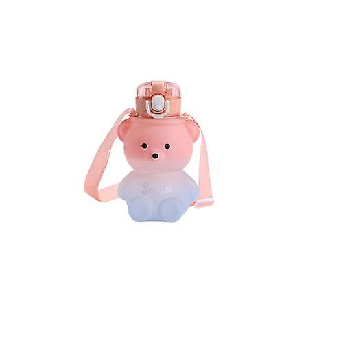 Cute Bear Water Bottle With Straw