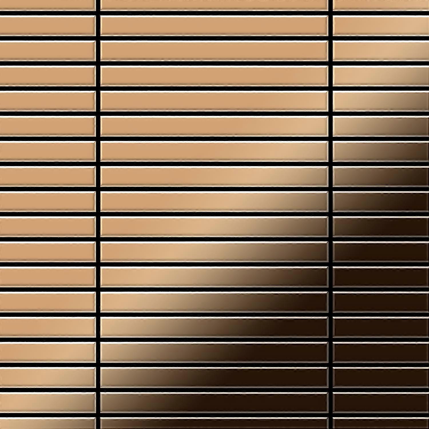 Mosaico metallo solido Titanio specchiato Amber rame spesso 1,6 mm ALLOY Linear-Ti-AM