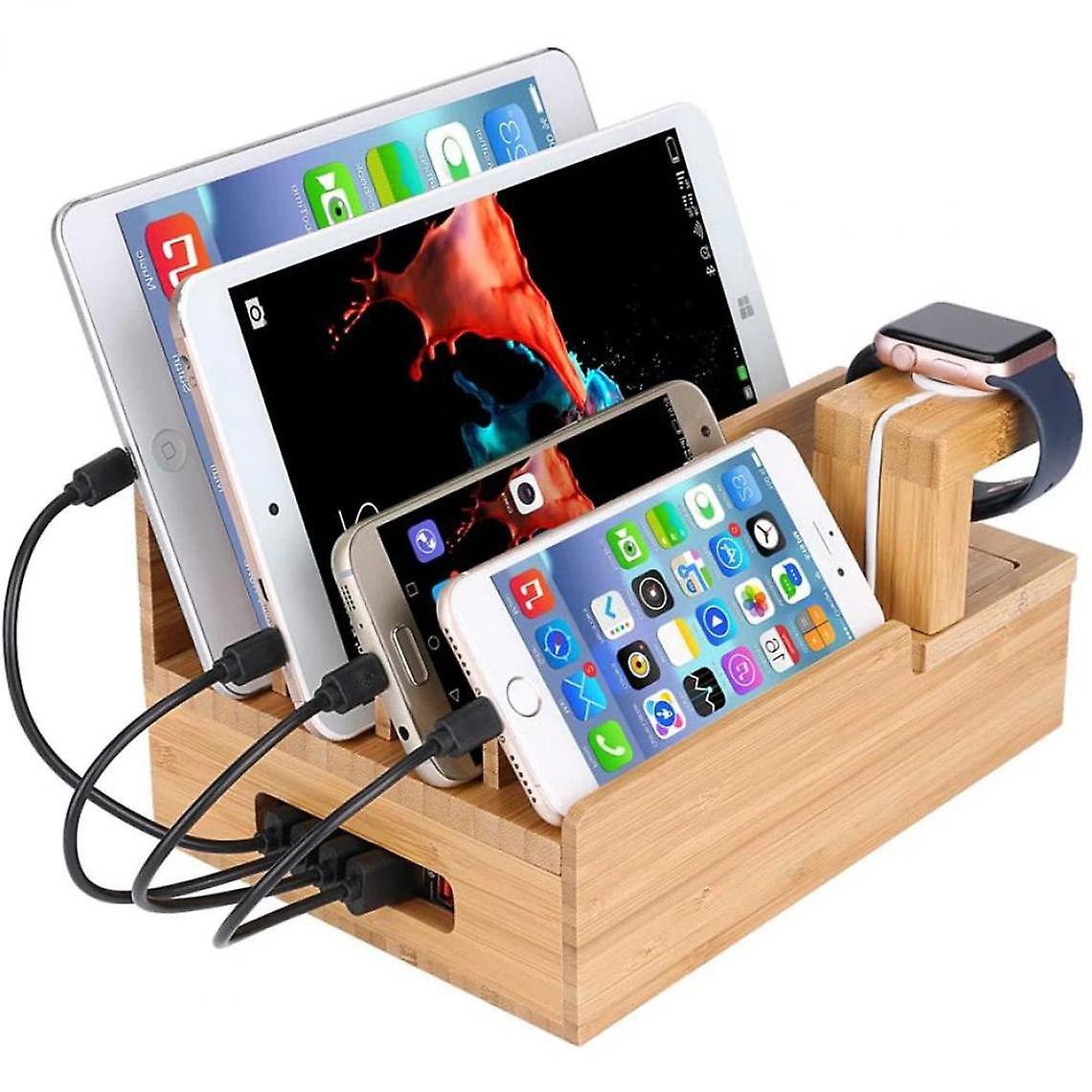 Natural Bamboo Wood Shelf For Cell Phone, Tablet, Charging Station, Watch Shelf, Ipad, Multi-device Organizer | Phone Shelf, Representative