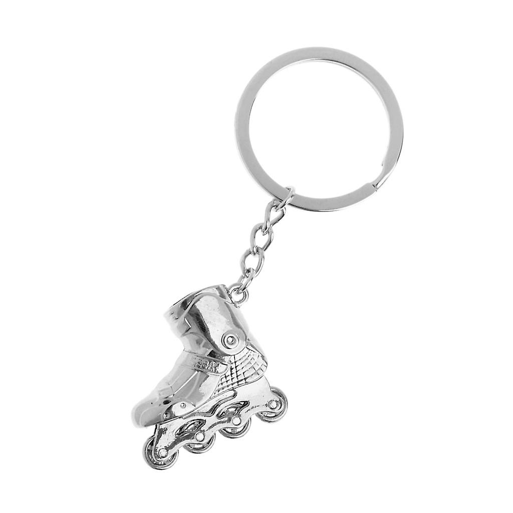 Roller Skates Decor Keychain Keyring Key Buckle Pendentif Festival Cadeau Argent
