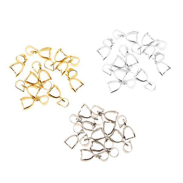 4xLots 30pcs Mixed Color Pinch Clasp Bail Connector Pendant Findings 14x6mm