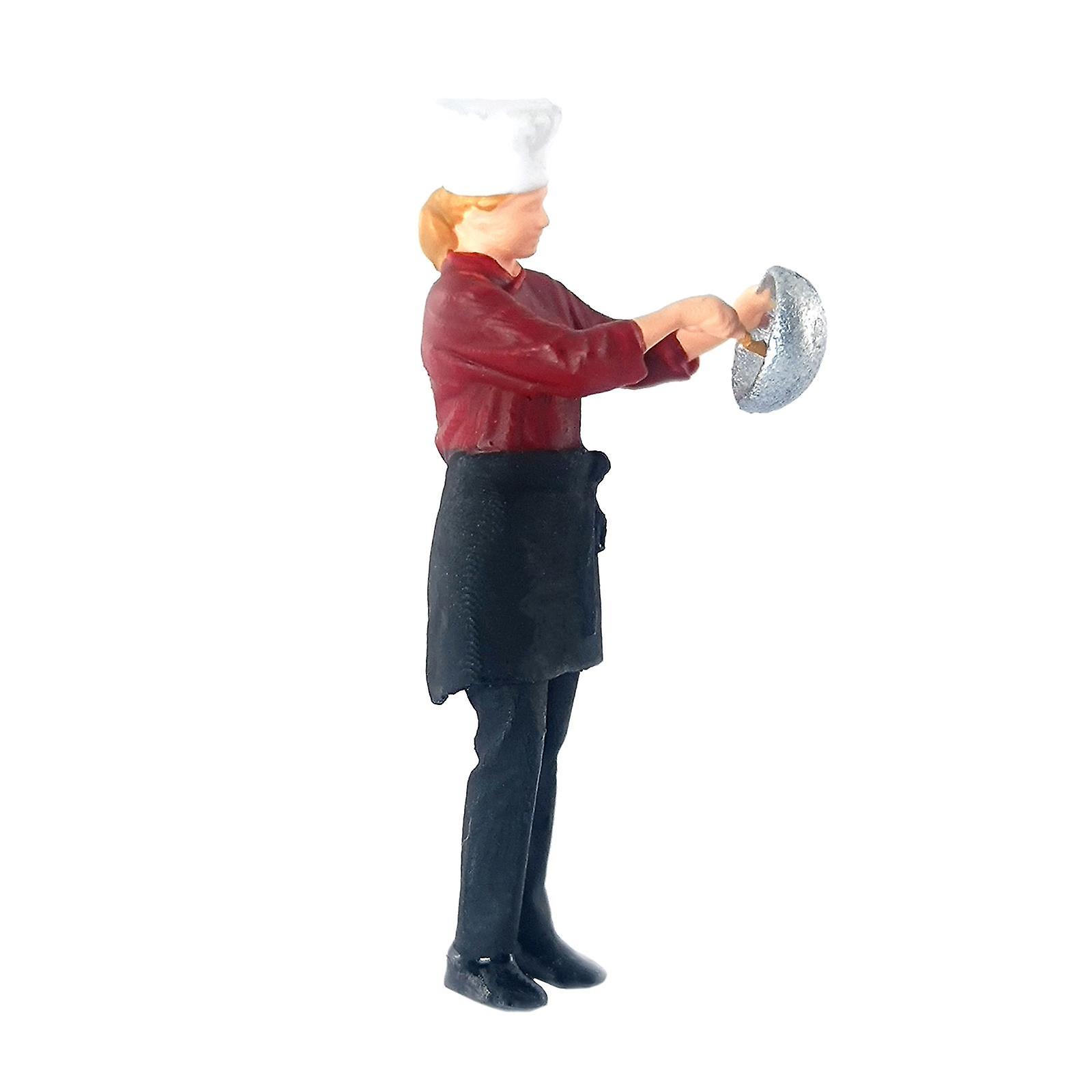 Cook Chef Figurines Building Scene 1:64 Scale Painted Figures  Chef Red