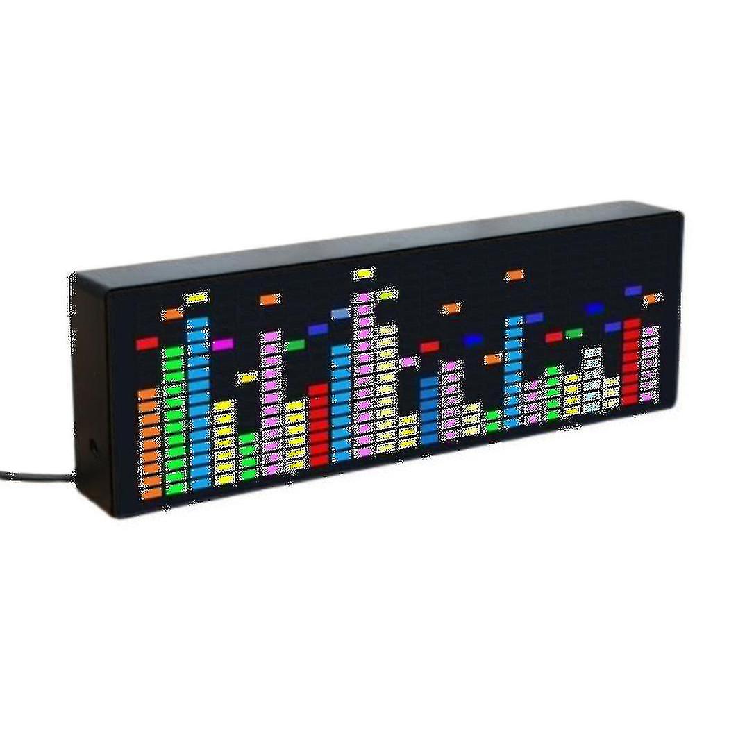 Led Music Spectrum Rhythm Lights Voice Sensor 1624 Rgb Atmosphere Level Indicator With Clock Displa