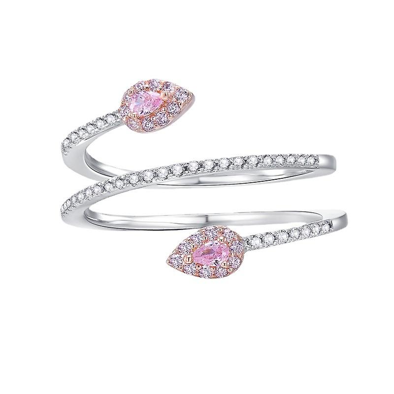 925 Silver Pink Diamond Serpentine Ring